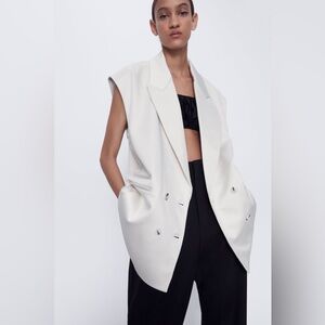 Zara Ivory Sleeveless Vest